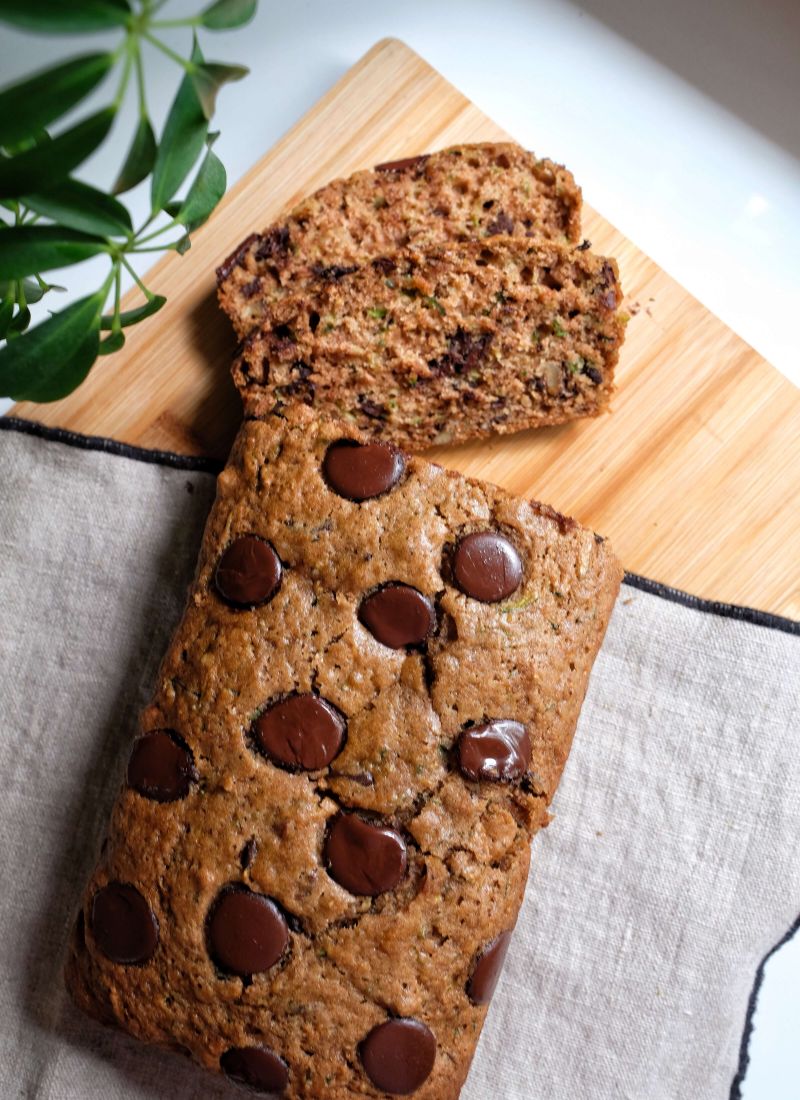 Pain énergie au zucchini, noix & chocolat
