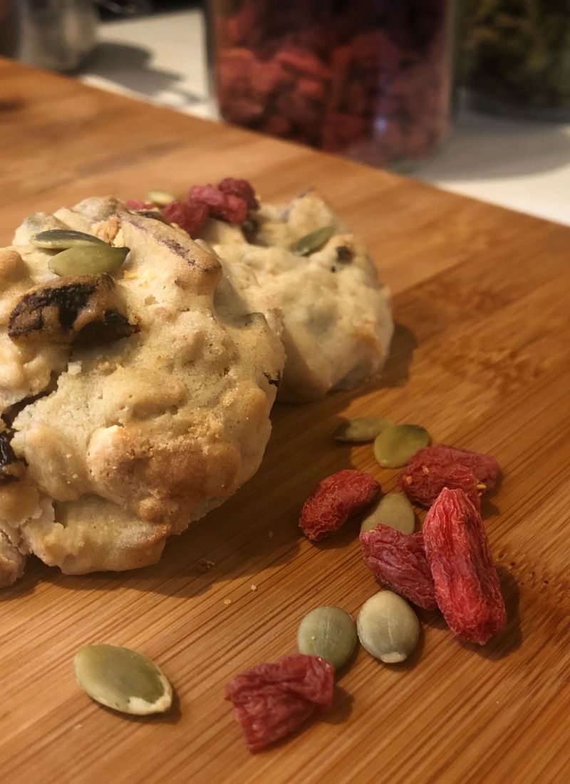 Biscuits à la noix de coco et aux baies de goji